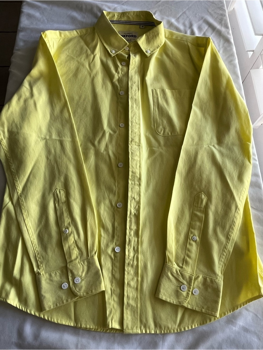 Oxford Classic Yellow Button Down Long Sleeve Shirt Medium Regular Fit Medium